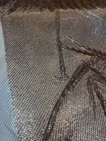 Load image into Gallery viewer, Gold Diamond Rhinestone Mesh Fabric – Sparkly Crystal Net Fabric by the Yard for Costumes, Dancewear, Gowns, DIY Crafts
