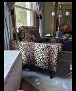 Load image into Gallery viewer, Brown Leopard Cheetah Spots Velboa Fabric | Faux Fur Animal Print | Soft Short Pile Fabric by the Yard
