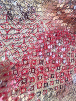 Load image into Gallery viewer, Luxury Sequin Embroidered Mesh Fabric | Pink Gold Sparkle Sequins | Abstract Shimmer Fabric for Dresses, Costumes, Tablecloths Décor
