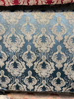 Load image into Gallery viewer, Blue Damask Jacquard Upholstery Fabric – Luxury Baroque Brocade by the Yard 54” wide
