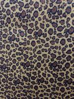 Load image into Gallery viewer, Leopard glitter Brown/Gold sparkle craft Upholstery Faux vinyl by the yard 48” wide
