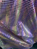 Load image into Gallery viewer, Purple Sequin Dot Fabric by the Yard – Shiny Costume, Dancewear, Party &amp; Event Décor Fabric
