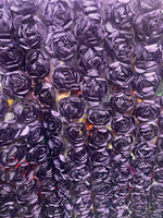 Load image into Gallery viewer, Purple Satin Bridal Petal Rosette on mesh Fabric 52" Wide Sold By The Yard
