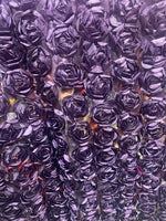 Load image into Gallery viewer, Purple Satin Bridal Petal Rosette on mesh Fabric 52" Wide Sold By The Yard
