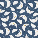 Load image into Gallery viewer, 100% Cotton Fabric By The Yard Wilmington Prints Baby's Adventure Navy Moon
