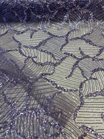 Load image into Gallery viewer, Purple Sequin Embroidered Fabric – Luxury Mesh Lace Material for Dresses, Gowns, Costumes &amp; Event Decor
