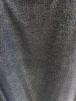 Load image into Gallery viewer, Black Knit Silver Glitter Stretch Fabric – Halloween Costume, Dancewear, Cosplay, Crafts fabric
