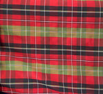 Load image into Gallery viewer, Red Green Plaid Faux Silk Shantung Fabric – Tartan Check Material for Apparel, Costumes &amp; Crafts by the Yard
