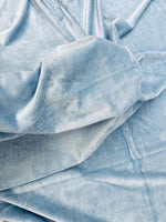 Load image into Gallery viewer, Baby Blue solid minky Soft cuddle fabric by THE YARD 60” wide
