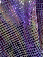 Load image into Gallery viewer, Purple Sequin Dot Fabric by the Yard – Shiny Costume, Dancewear, Party &amp; Event Décor Fabric
