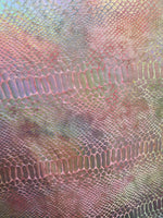 Load image into Gallery viewer, Pink rainbow pearl Snake Hologram Spandex 4 way stretch 58" wide fabric
