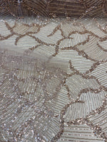 Load image into Gallery viewer, Rose Sequin Embroidered Fabric – Luxury Mesh Lace Material for Dresses, Gowns, Costumes &amp; Event Decor
