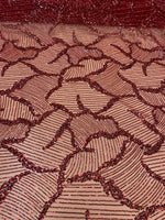 Load image into Gallery viewer, Red Sequin Embroidered Fabric – Luxury Mesh Lace Material for Dresses, Gowns, Costumes &amp; Event Decor
