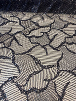 Load image into Gallery viewer, Black Sequin Embroidered Fabric – Luxury Mesh Lace Material for Dresses, Gowns, Costumes &amp; Event Decor
