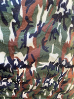 Load image into Gallery viewer, Green Camouflage print Velboa Fabric BY THE YARD 60" Wide
