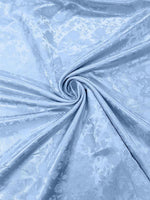 Load image into Gallery viewer, Sky Blue Jacquard brocade satin  fabric Floral 58" wide per yard
