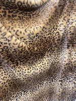 Load image into Gallery viewer, Minky brown leopard soft faux fur fabric / 58" Wide / Sold by the Yard
