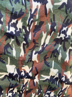 Load image into Gallery viewer, Green Camouflage print Velboa Fabric BY THE YARD 60" Wide
