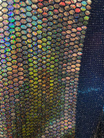 Load image into Gallery viewer, Gold Honeycomb Mirror Sequins Spandex, 58/60 inch wide
