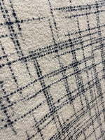 Load image into Gallery viewer, Textured Chenille Fabric by the Yard – Neutral Cream and Black Upholstery Material, Modern Geometric Design for Sofa, Pillows &amp; Chairs
