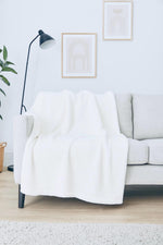 Load image into Gallery viewer, White Sherpa Throw Blanket – Ultra Soft Faux Sheepskin Plush Blanket for Sofa or Bed 50" x 60"
