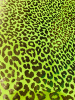 Load image into Gallery viewer, Bronze leopard foil neons yellow Nylon Spandex dance swimsuits stretch 58" wide  Sportswear
