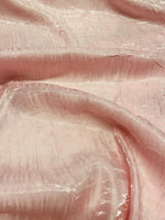 Load image into Gallery viewer, Pink Shimmer Iridescent Satin Fabric – Glossy Silk-Like Material | Luxury Fabric by the Yard for Dresses
