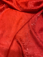 Load image into Gallery viewer, Red Shimmer Iridescent Satin Fabric – Glossy Silk-Like Material | Luxury Fabric by the Yard for Dresses
