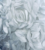 Load image into Gallery viewer, White Satin Bridal Petal Rosette on mesh Fabric 52" Wide Sold By The Yard
