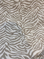 Load image into Gallery viewer, Beige Zebra Print Chenille Upholstery Fabric – Animal Print Decorative Fabric by the Yard
