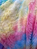 Load image into Gallery viewer, Fuchsia rainbow silky Bear Skin pastel Fabric 58" Wide Sold by the Yard
