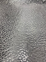 Load image into Gallery viewer, Silver leopard foil white base Nylon Spandex dance swimsuits stretch 58" wide  Sportswear
