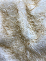 Load image into Gallery viewer, Luxury White  Golden Beige Faux Fur Fabric – Soft Long Pile Shag Fur Plush Fabric by the Yard for Blankets, Costumes Home Décor
