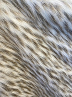 Load image into Gallery viewer, Ivory brown Raccoon 2 Tone Faux Fur Upholstery Fabric by the yard
