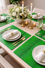 Load image into Gallery viewer, 12"x18" placemats Swamp 3D embossed faux leather vinyl table  alligator place mats
