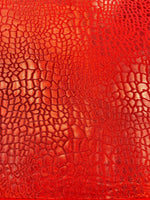 Load image into Gallery viewer, Red Foil Dragon Scale Spandex Fabric – Holographic Metallic Stretch Fabric – Mermaid, Costume, Dancewear, Activewear by the Yard
