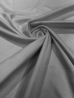 Load image into Gallery viewer, Gray Stretch Lamour Satin Fabric – Shiny Metallic Look, 4-Way Stretch for Dancewear, Costumes, Activewear &amp; Apparel
