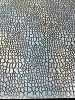 Load image into Gallery viewer, Silver/Black  Foil Dragon Scale Spandex Fabric – Holographic Metallic Stretch Fabric – Mermaid, Costume, Dancewear, Activewear by the Yard
