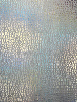 Load image into Gallery viewer, Silver Foil Dragon Scale Spandex Fabric – Holographic Metallic Stretch Fabric – Mermaid, Costume, Dancewear, Activewear by the Yard
