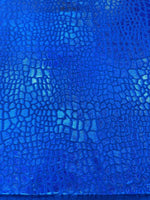 Load image into Gallery viewer, Blue Foil Dragon Scale Spandex Fabric – Holographic Metallic Stretch Fabric – Mermaid, Costume, Dancewear, Activewear by the Yard
