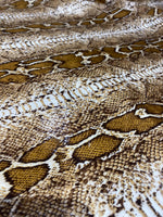 Load image into Gallery viewer, Snake Print Spandex Fabric – Stretch Animal Print – Brown Python Snakeskin Fabric by the Yard

