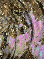 Load image into Gallery viewer, Reversible Gold &amp; Pink Fillable Sequin Fabric – Magic Flip Sequins, Glam Fabric by the Yard for Dresses, Decor Costumes
