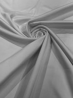 Load image into Gallery viewer, Silver Stretch Lamour Satin Fabric – Shiny Metallic Look, 4-Way Stretch for Dancewear, Costumes, Activewear &amp; Apparel
