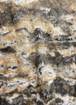 Load image into Gallery viewer, Luxury Minky Faux Fur Throw Blanket | 36 x 72 Cozy Plush Blanket | Neutral Tan Gray Cream | Sofa Bed Camping Gift
