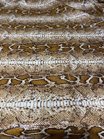 Load image into Gallery viewer, Snake Print Spandex Fabric – Stretch Animal Print – Brown Python Snakeskin Fabric by the Yard
