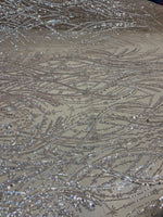 Load image into Gallery viewer, Ivory Luxury Sequin Fabric on Mesh Beaded Sequin Lace – Glamorous Evening Dress, Gown &amp; Couture Fabric by the Yard
