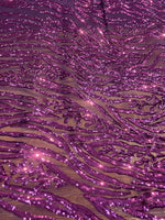 Load image into Gallery viewer, Violet Sequin Vine Mesh Fabric | All-Over Sequin Embroidered Net | Glam Evening, Gown &amp; Dress Fabric | Sold by the Yard
