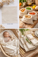 Load image into Gallery viewer, 100% Cotton Muslin Fabric – Natural Ivory | Soft, Breathable Versatile
