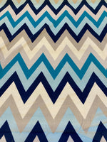 Load image into Gallery viewer, Luxury Chevron Minky Fabric – Soft Plush Blue &amp; Neutral Zig Zag – Baby Blanket, Throw, Quilt Backing, Sewing Fabric by the Yard
