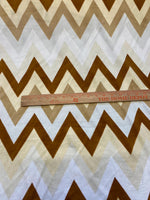 Load image into Gallery viewer, Luxury Chevron Minky Fabric – Soft ivory &amp; Brown Zig Zag – Baby Blanket, Throw, Quilt Backing, Sewing Fabric by the Yard
